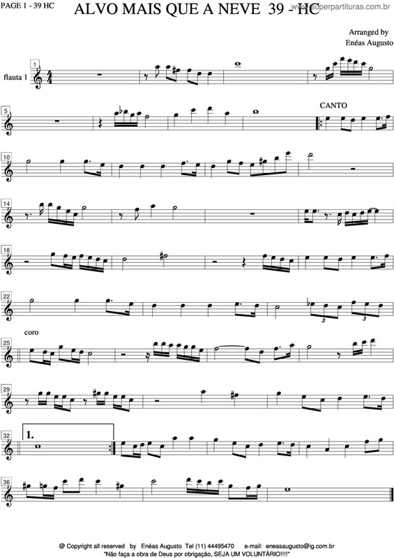 Super Partituras Alvo Mais Que A Neve 39 HC v.23 (Harpa Cristã