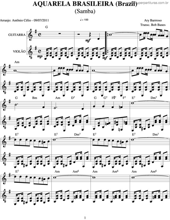 Super Partituras Aquarela Brasileira v.6 (Ary Barroso), com cifra