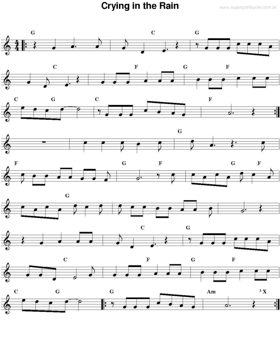 pdf cryin in the rain ukulele pdf