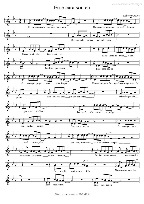 Partitura esse cara sou eu