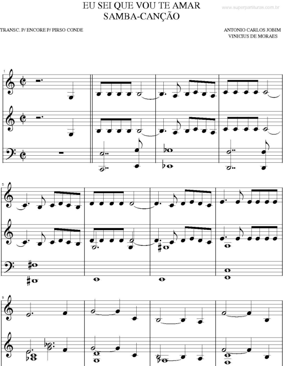 Partitura eu sei que vou te