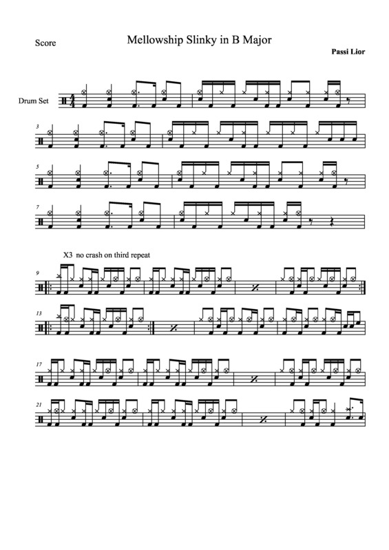 Super Partituras Mellowship Slinky In B Major Red Hot Chili Peppers