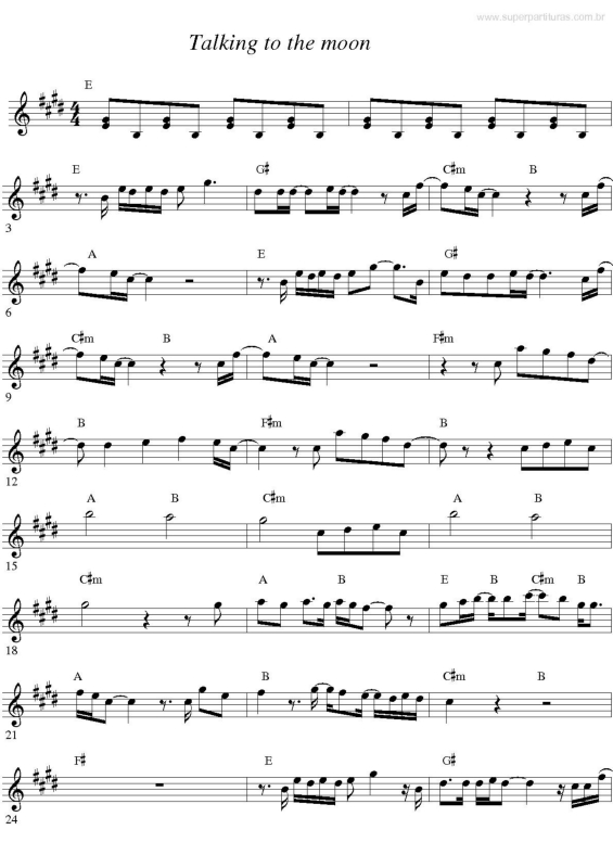 Super Partituras - Talking to the Moon v.3 (Maria Sebbe), com cifra