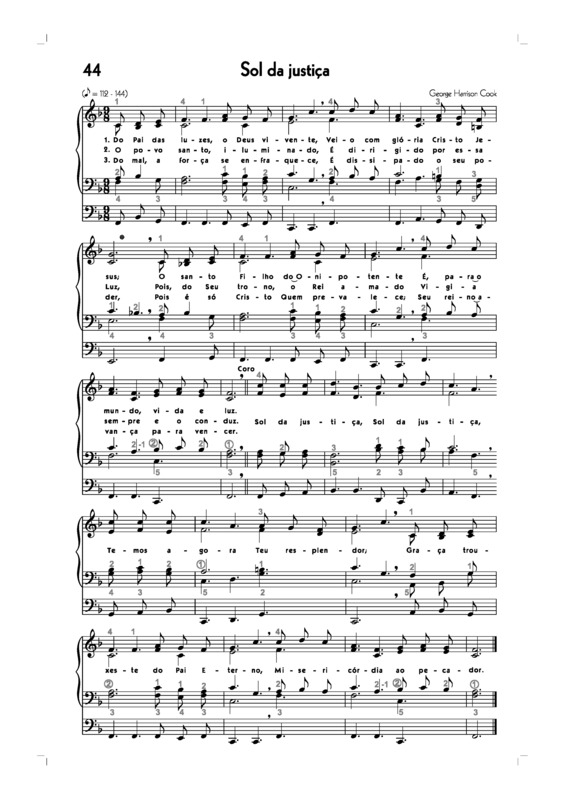 Super Partituras - -44. Sol Da Justiça (Hinário CCB), sem cifra