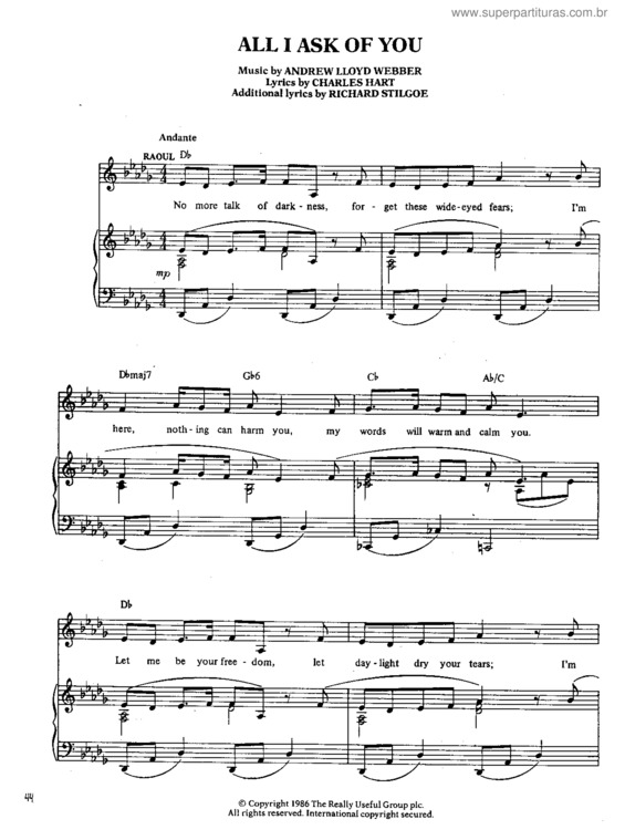 Super Partituras - All I Ask Of You v.4 (The Phantom Of The Opera), com