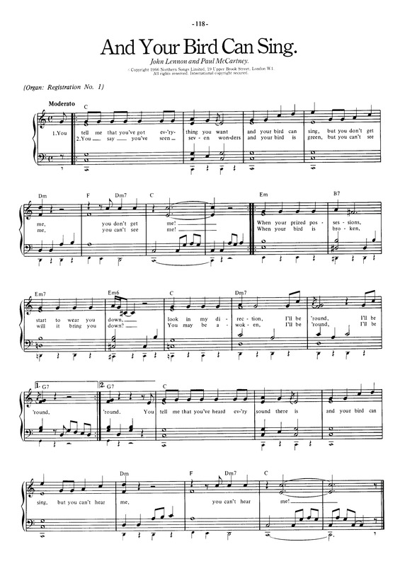 Super Partituras And Your Bird Can Sing v.5 (The Beatles), com cifra