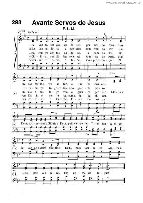 Super Partituras Avante Servos De Jesus (Harpa Cristã)