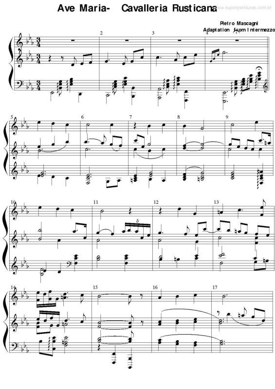 Super Partituras - Ave Maria - Cavalleria Rusticana (Pietro Mascagni)