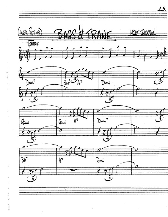 Super Partituras Bags Trane (The Real Book Of Jazz), sem cifra