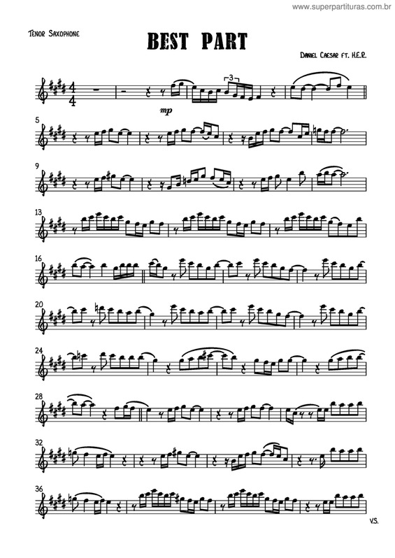 Super Partituras Best Part (Daniel Caesar Ft. H.E.R.)