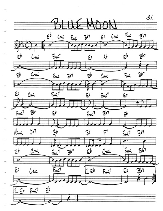 Super Partituras Blue Moon v.5 (The Real Book Of Jazz), com cifra