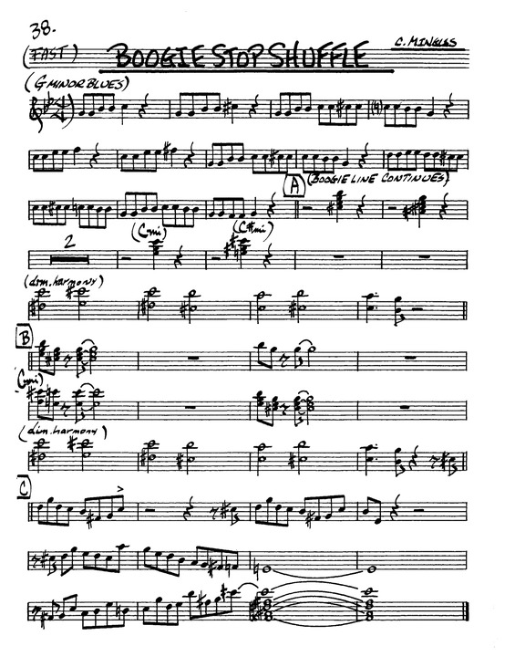 Super Partituras Boogie Stop Shuffle (The Real Book Of Jazz)