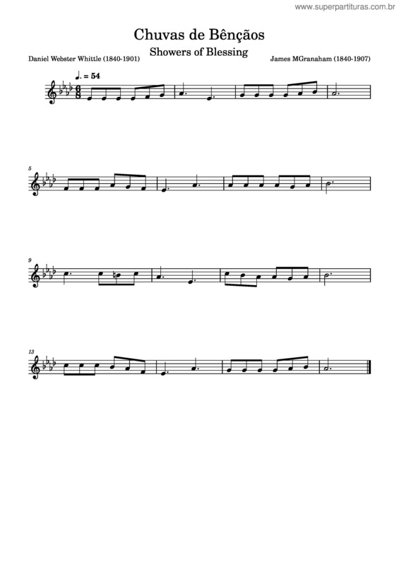 Super Partituras Chuva De Bênçãos James Mcgranahan Chuvas De