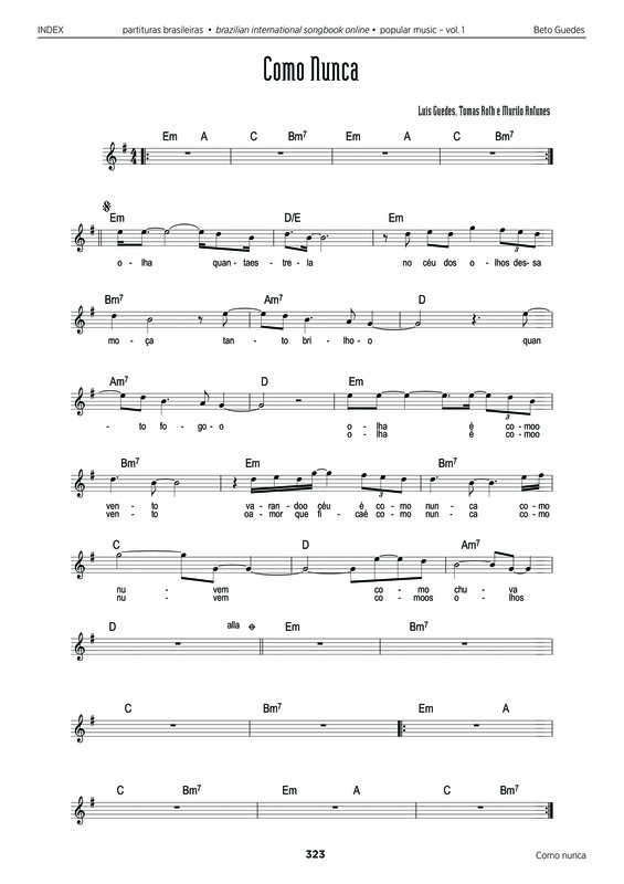 Super Partituras Como Nunca (Beto Guedes), com cifra