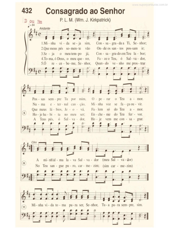 Super Partituras - Consagrado Ao Senhor (Harpa Cristã)