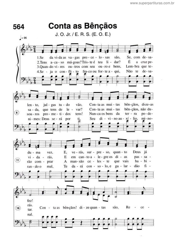 Super Partituras Conta As Bênçãos V 4 Harpa Cristã