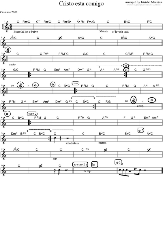 Super Partituras Deus Faz (Cassiane), com cifra
