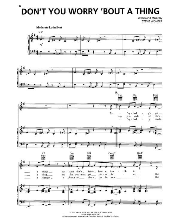 Super Partituras Don´t You Worry ´bout a Thing v.2 (Stevie Wonder), com cifra Super Partituras Don´t You Worry ´bout a Thing v.2 (Stevie Wonder), com cifra
