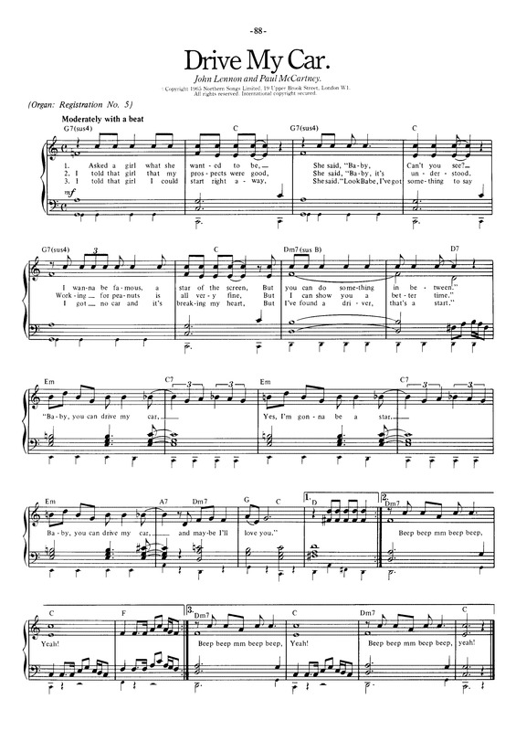 Super Partituras Drive My Car v.4 (The Beatles), com cifra