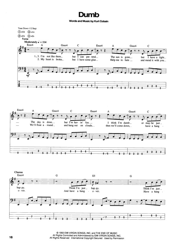 Super Partituras Dumb v.2 (Nirvana), com cifra