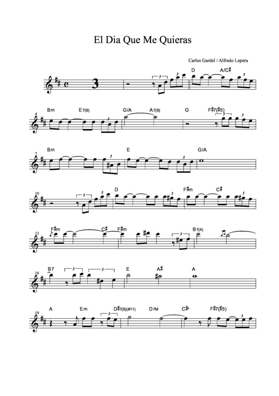 Super Partituras El Dia Que Me Quieras v.9 (Carlos Gardel) Super Partituras El Dia Que Me Quieras v.9 (Carlos Gardel)