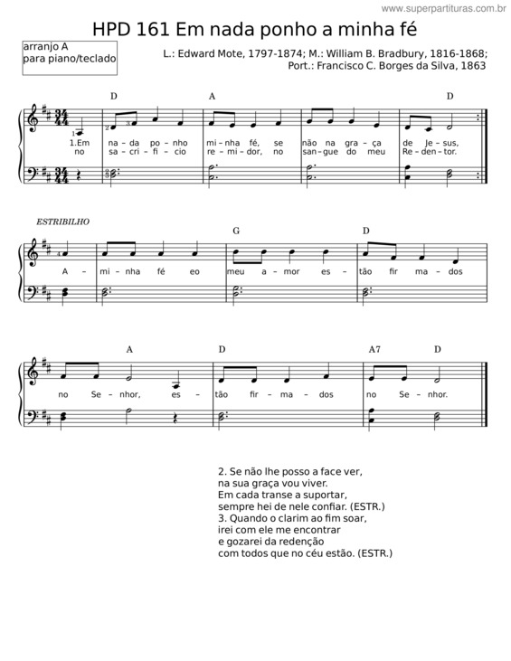 Super Partituras - Em Nada Ponho A Minha Fé v.4 (Edward Mote)