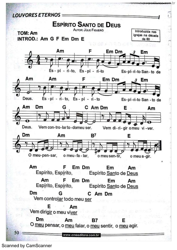 Super Partituras Espírito Santo De Deus (Júlio Figuero), com cifra