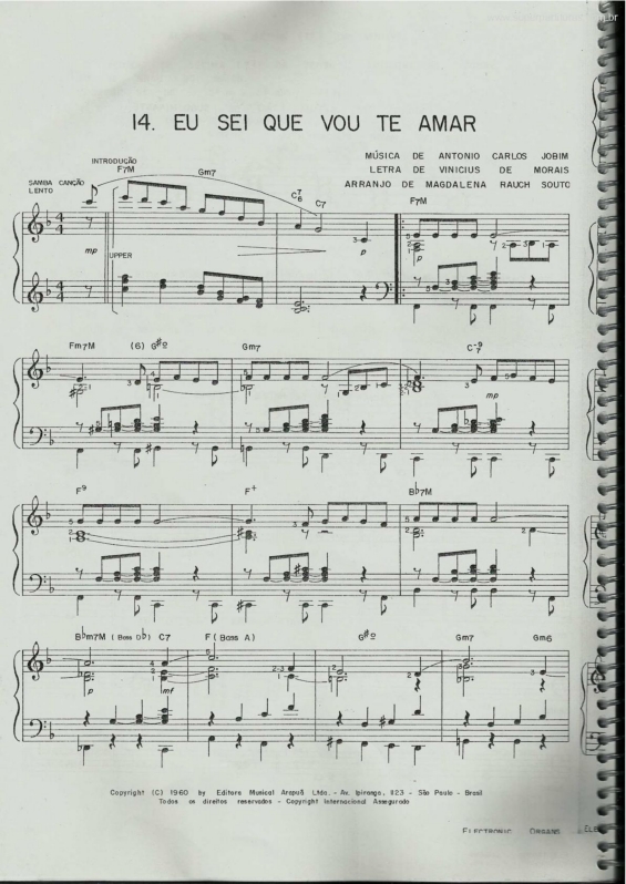 Super Partituras Eu Sei Que Vou Te Amar v.6 (Tom Jobim, Vinícius De Moraes)