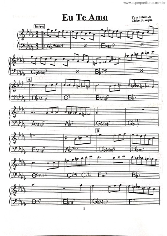 Super Partituras Eu Te Amo v.5 (Tom Jobim e Chico Buarque), com cifra