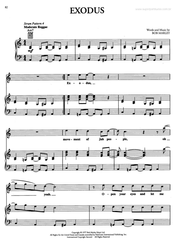 Super Partituras - Exodus (Bob Marley)