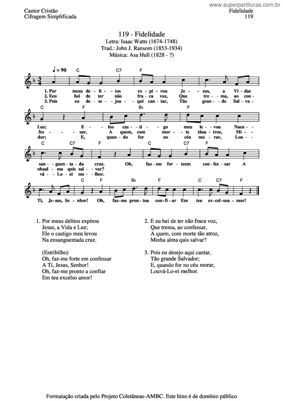 Super Partituras Fidelidade v.3 (Cantor Cristão), com cifra