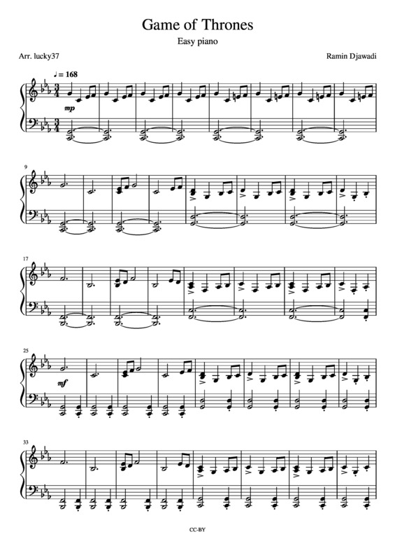 Super Partituras Game Of Thrones (Main Theme) (Temas), com cifra