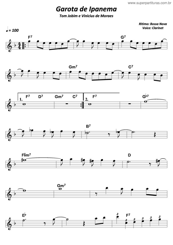 Super Partituras Garota De Ipanema v.22 (Tom Jobim), com cifra