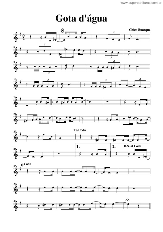 Super Partituras Gota D`Água (Chico Buarque), com cifra Super Partituras Gota D`Água (Chico Buarque), com cifra