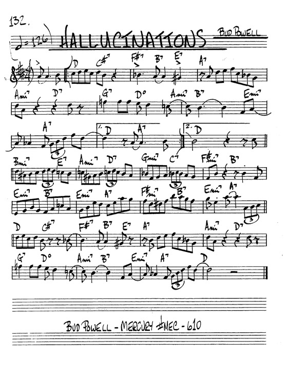 Super Partituras Hallucinations (The Real Book Of Jazz), sem cifra