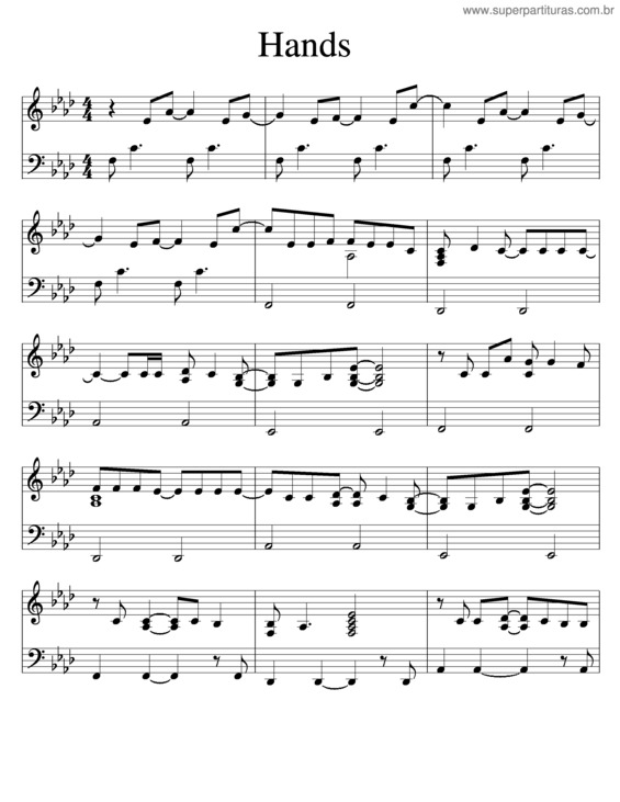 Super Partituras Hands (Jewel), com cifra