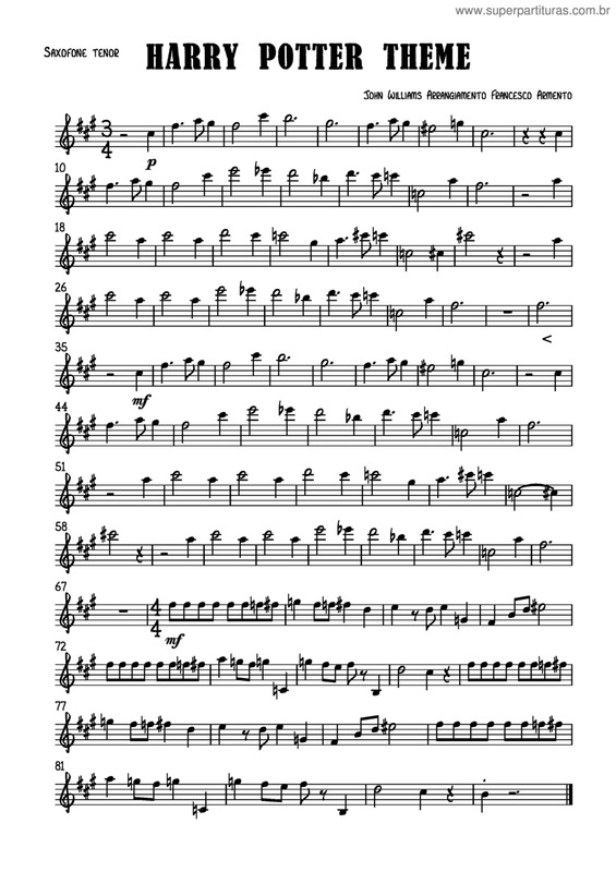 Super Partituras Harry Potter Theme (John Williams Arrangiamento
