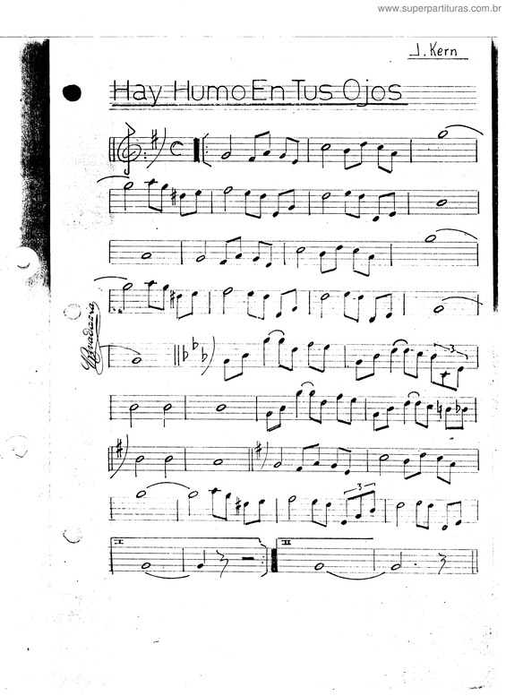 Super Partituras Hay Humo En Tus Ojos (Jerome Kern), com cifra