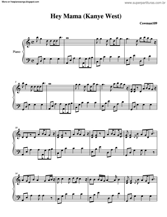 Super Partituras - Hey Mama (Kayne West)