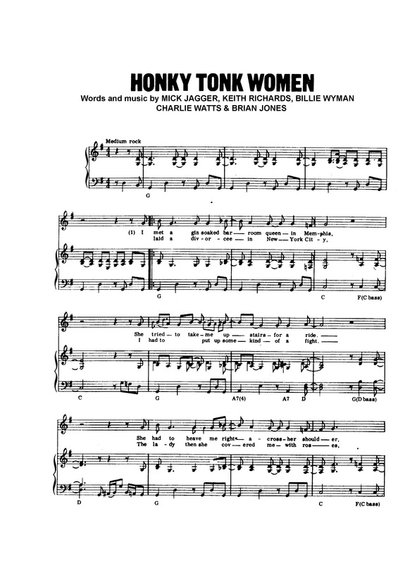 Super Partituras Honky Tonk Women v.2 (The Rolling Stones), com cifra Super Partituras Honky Tonk Women v.2 (The Rolling Stones), com cifra