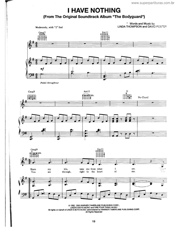 Super Partituras - I Have Nothing v.5 (David Foster), com cifra