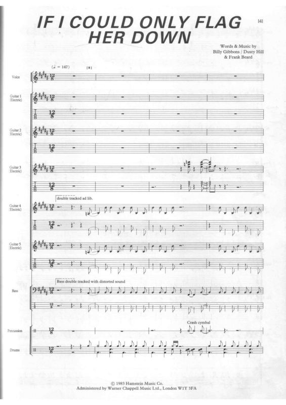 Super Partituras If I Could Only Flag Her Down v.2 (Billy Gibbons