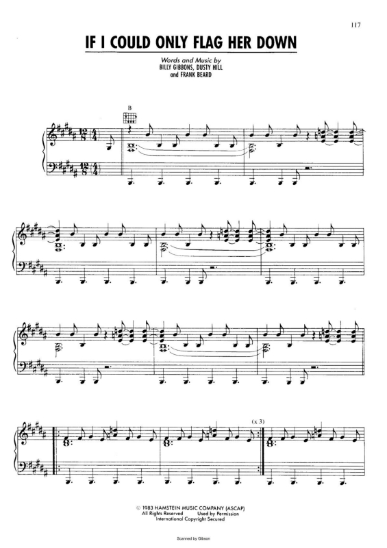 Super Partituras If I Could Only Flag Her Down (ZZ Top, Billy Gibbons