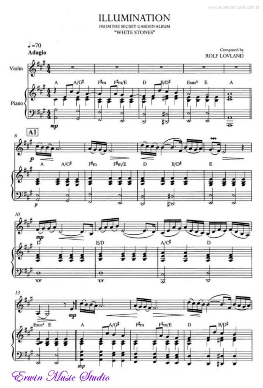 Super Partituras Illumination (Rolf Lovland, Secret Garden), com cifra