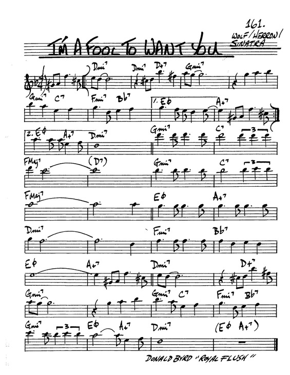 Super partituras im a fool to want you the real book of jazz 