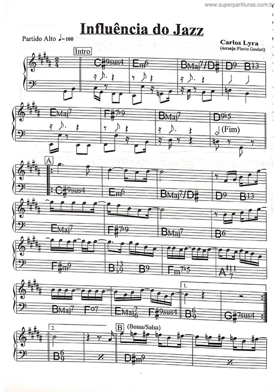 Super Partituras Influência Do Jazz v.6 (Carlos Lyra), com cifra