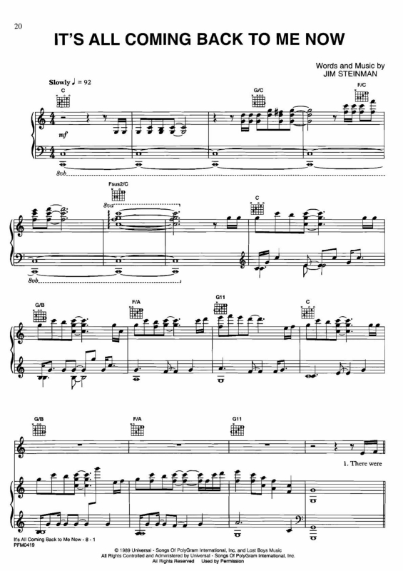 Super Partituras It`s All Coming Back to Me Now v.3 (Celine Dion, jim Steinman), com cifra Super Partituras It`s All Coming Back to Me Now v.3 (Celine Dion, jim Steinman), com cifra