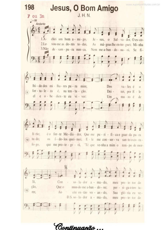 Super Partituras Jesus, O Bom Amigo (Harpa Cristã), sem