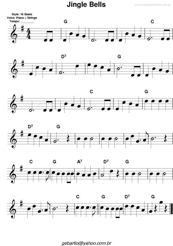 Super Partituras - Jingle Bells ((Desconhecido)), com cifra