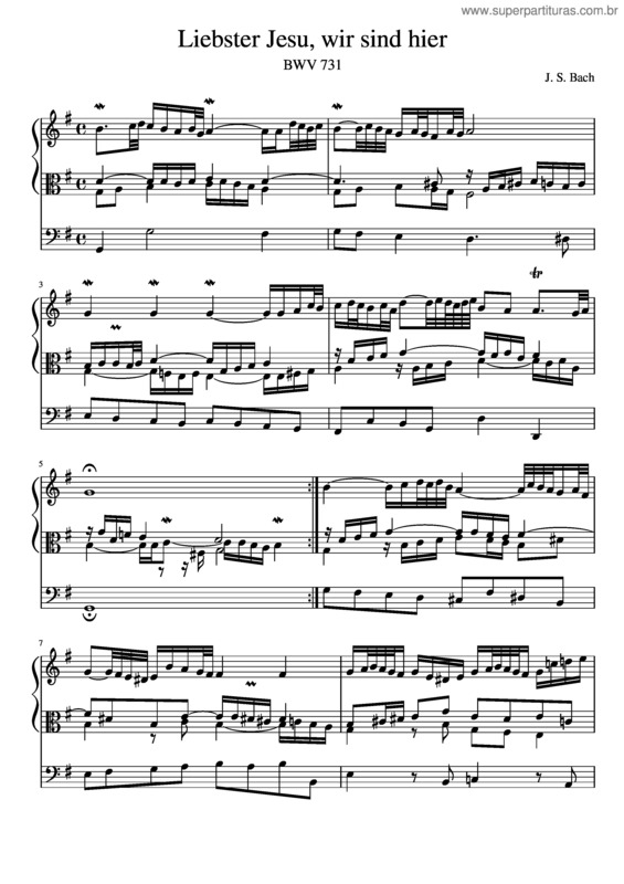 Super Partituras - Liebster Jesu, Wir Sind Hier, Bwv 731 v.2 (Johann